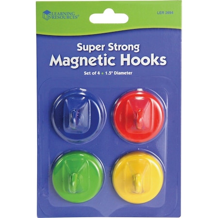 Learning Resources Super Strong Magnetic Hooks, 4/PK, Multi PK LRNLER2694